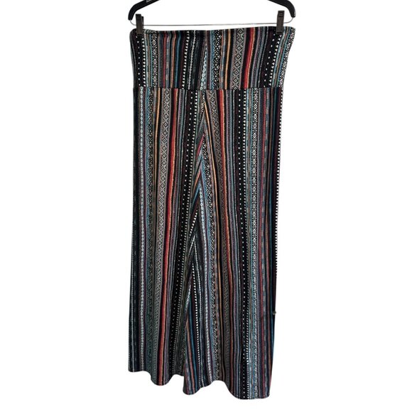 Boho Maxi Skirt Multicolor Striped Pattern XL Size Coco Womens - Picture 2 of 9
